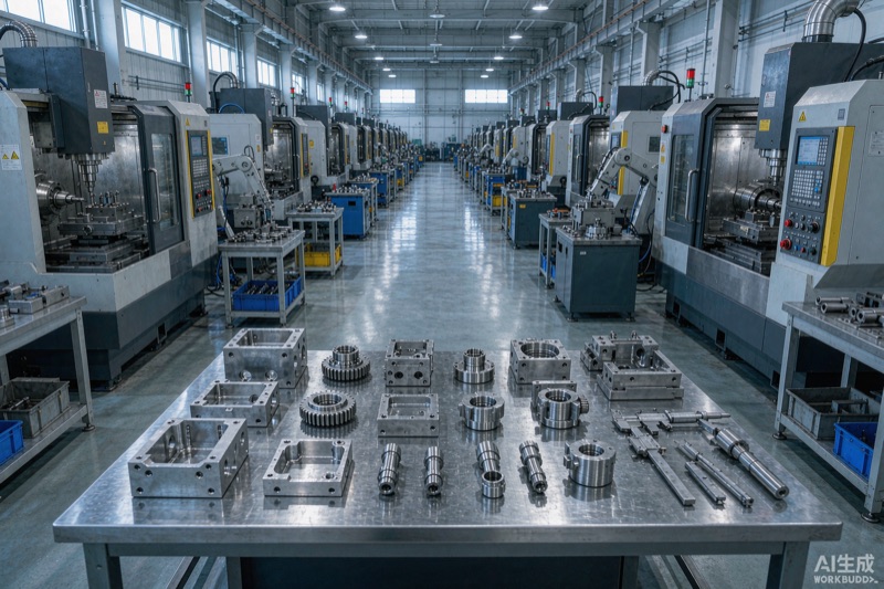 五金机械加工车间，CNC 数控机床生产线